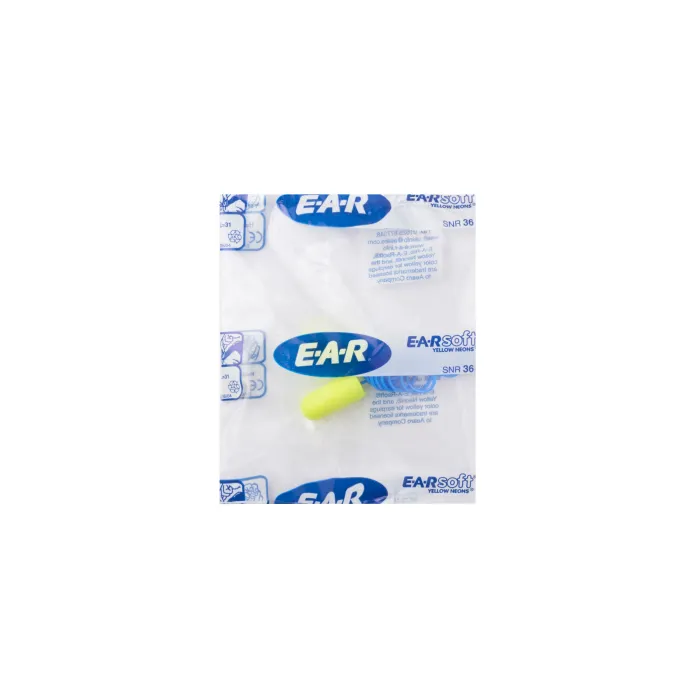 Boîte de 200 paires de Bouchons d'oreilles E-A-Rsoft™ Yellow Neon cordés - 3M – Image 4
