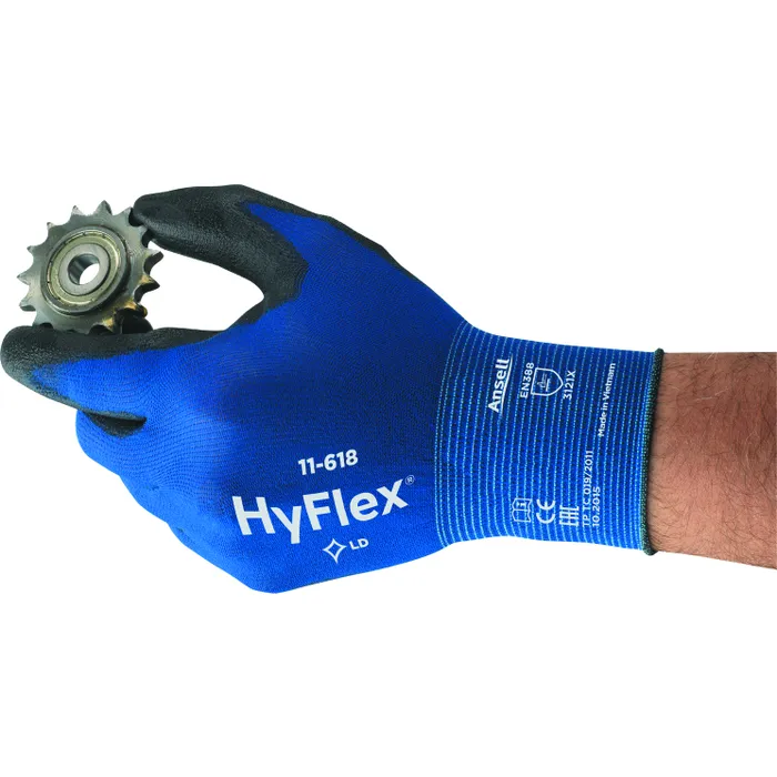 Paire de Gants HyFlex 11-618 noir/bleu - ANSELL