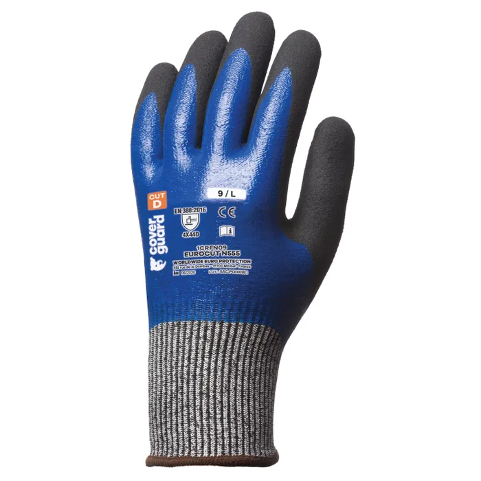 Gants EUROCUT N555 noir/bleu - COVERGUARD