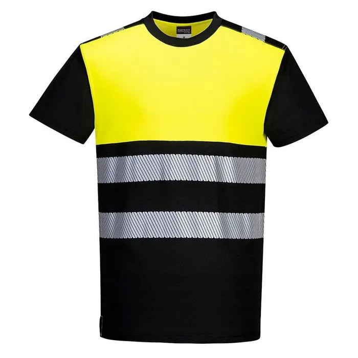 T-SHIRT PW311BKY HV NOIR/JAUNE