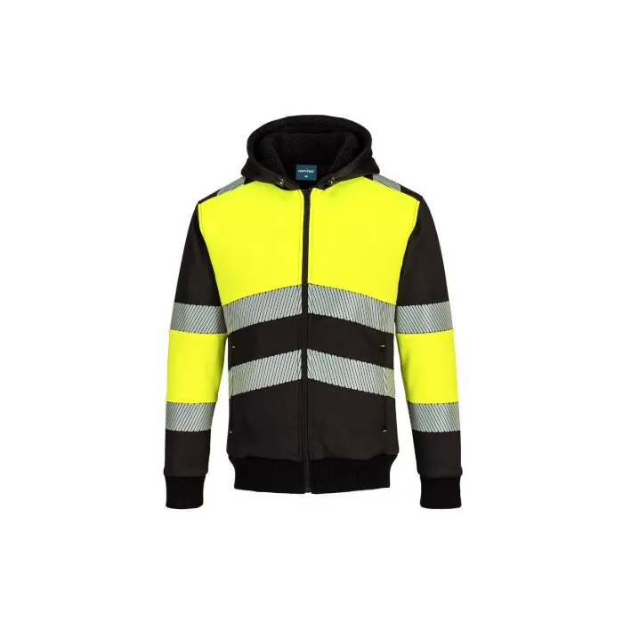 SWEAT PW377 HV ZIP CAPUCHE NOIR/OR