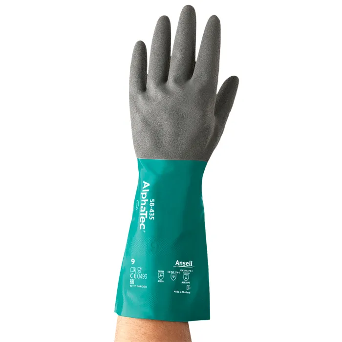 Gants de protection chemical AlphaTec® 58-435 gris/vert - ANSELL